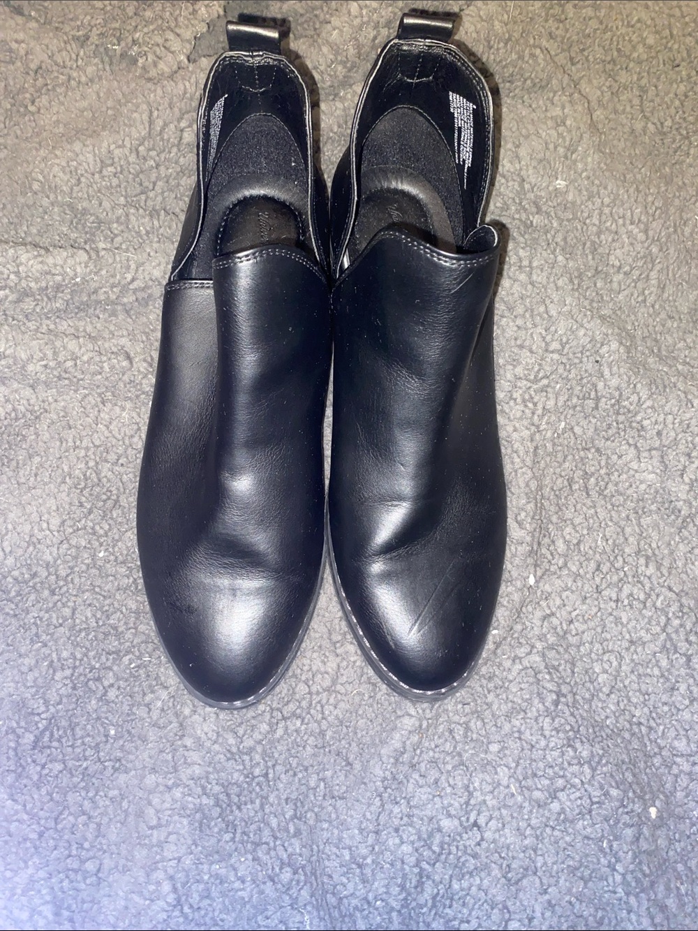 Universal Thread Black Faux Leather Slip-On Mule Clogs